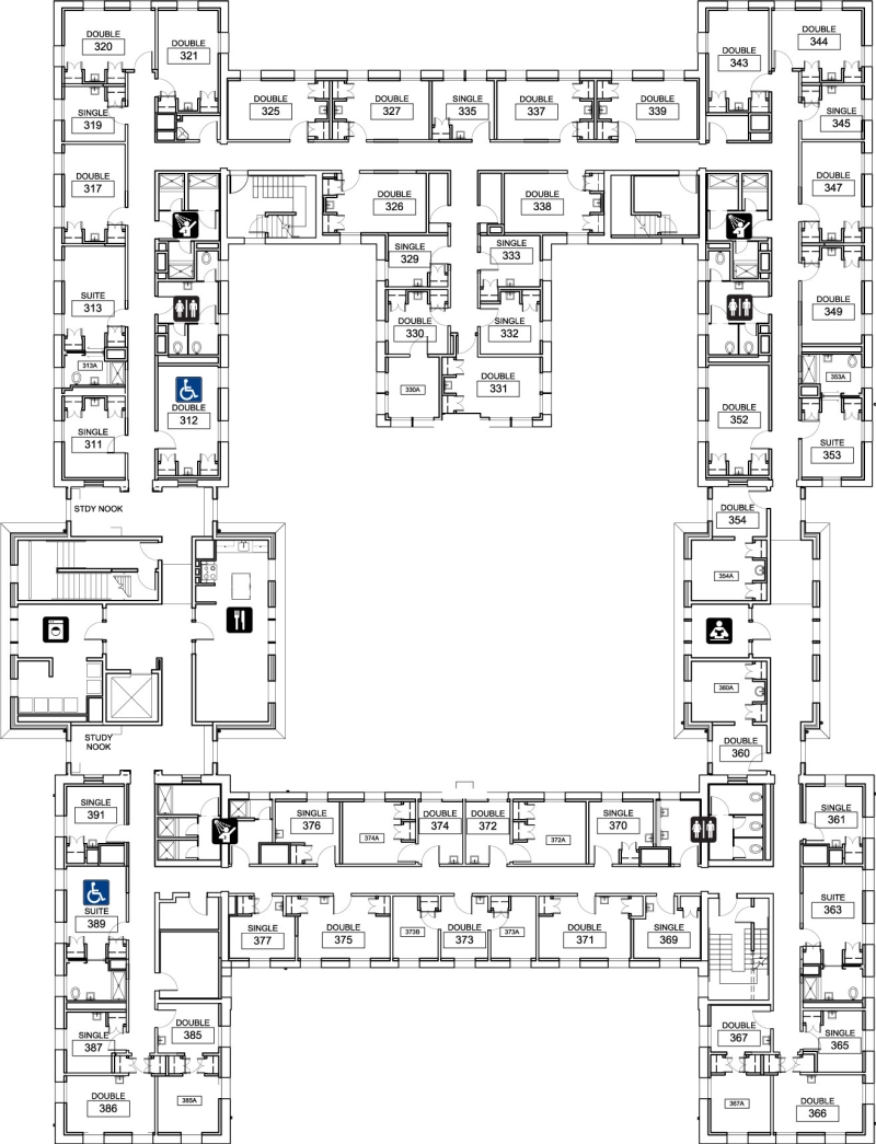 floor plan of Community Duncan Dunn third floor